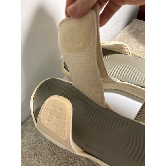 Adidas Alphabounce Slide 2.0 Sandals Cushioned Sole Beige Olive Men 5 Women 6 - Picture 7 of 12